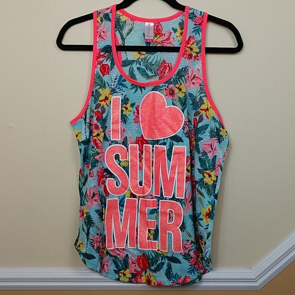No boundaries Love Summer Floral Tank size Juniors XL